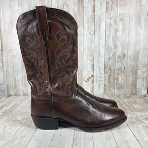 Dan Post‎ Mens Leather Cowboy Boots Brown Western Style Size 11 D